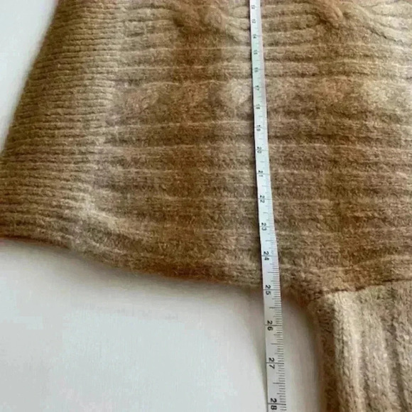 BANANA REPUBLIC Mock Neck Spacedye Cableknit Alpaca Blend Petit L/G - Picture 10 of 13